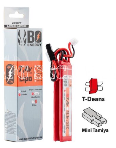 Airsoft bateria B.O. Lipo 7.4V 1000 mAh 25C 2 Sticks 2S