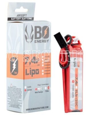 Airsoft bateria B.O. Lipo 7.4V 1500 mAh 25C 2 Sticks 2S Airsoft bateria B.O. Lipo 7.4V 1500 mAh 25C 2 Sticks 2S