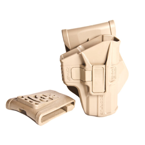 Polymérové puzdro Scorpus pre Glock 9 mm (pádlo + opasková redukcia) SC-MAKRB pieskové