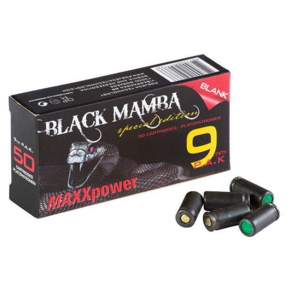 Poplašné náboje Black Mamba 9 mm P.A.K. Poplašné náboje Black Mamba 9 mm P.A.K.
